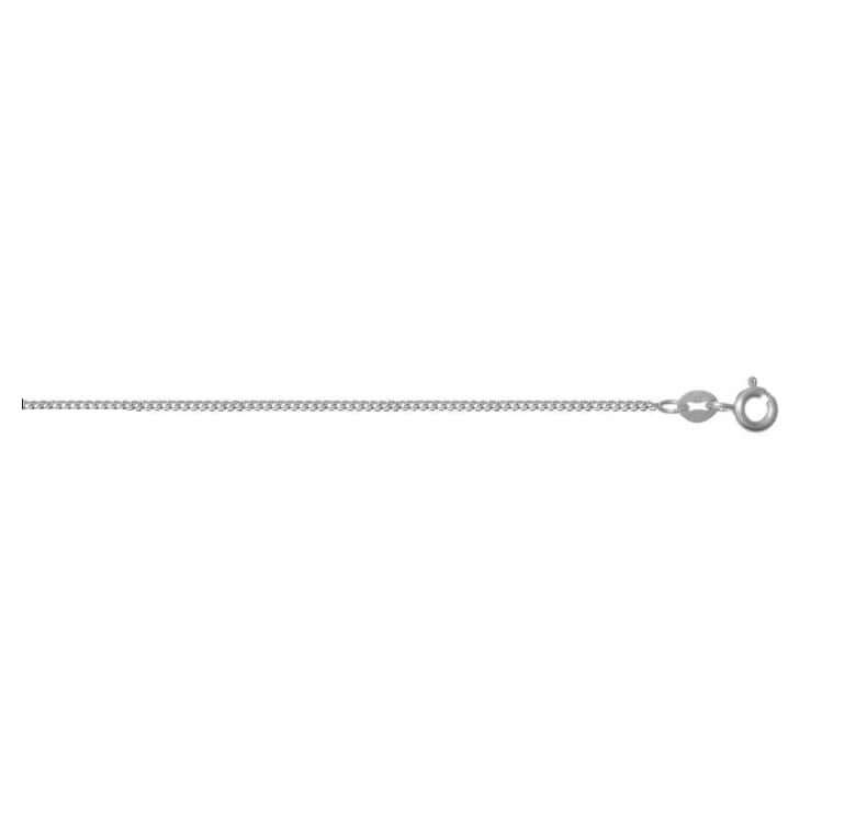 14k Valkokultainen kaulaketju 1 mm - 42 cm