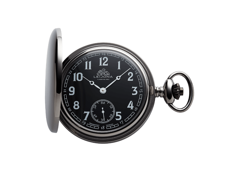 Leijona Pocket Watch taskukello Black edition