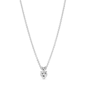 Pandora Double Heart Pendant Sparkling Kaulakoru 391229C01