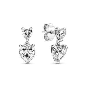 Pandora Double Heart Sparkling Stud Korvakorut 291199C01