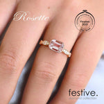 Festive Rosette Petite Timanttimorganiittisormus 653-066