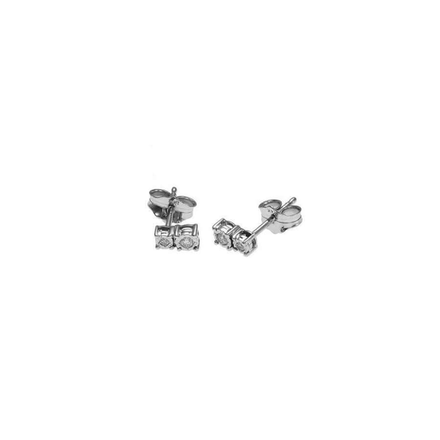 Valkokultaiset timanttikorvakorut 008ct-POSH KT57