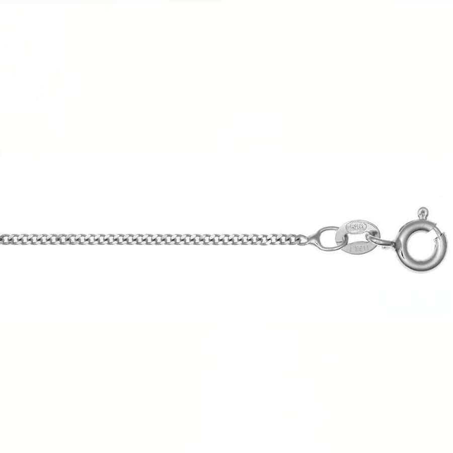 14k Valkokultainen panssariketju 1 mm - 42 cm