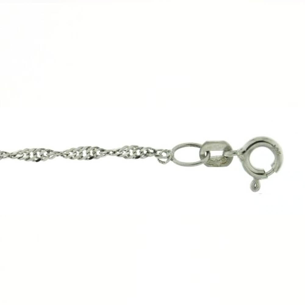 14k Valkokultainen Singapore kaulaketju 2 mm - 45 cm