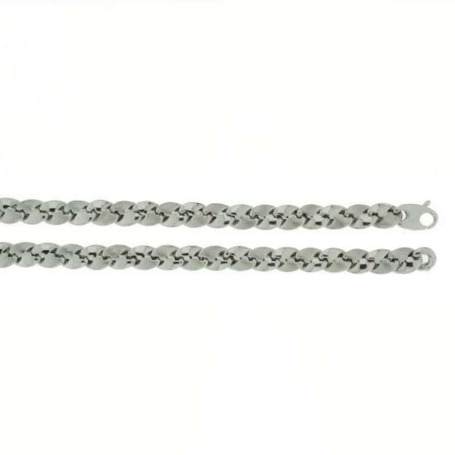 14k Valkokultainen kaulaketju 8 mm - 45 cm