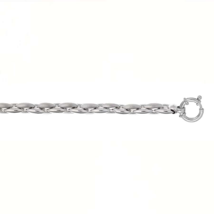 14k Valkokultainen kaulaketju 6 mm - 45 cm